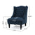 Upholstered Wingback Chair In Navy Blue Linen