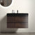 36 Walnut Bathroom Vanity with Sink Large Storage Wall Mounted Design One-Piece Black Sink Basin Pre-assembled In Walnut