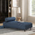 Backless Navy Blue Mid-Century Chaise Lounge