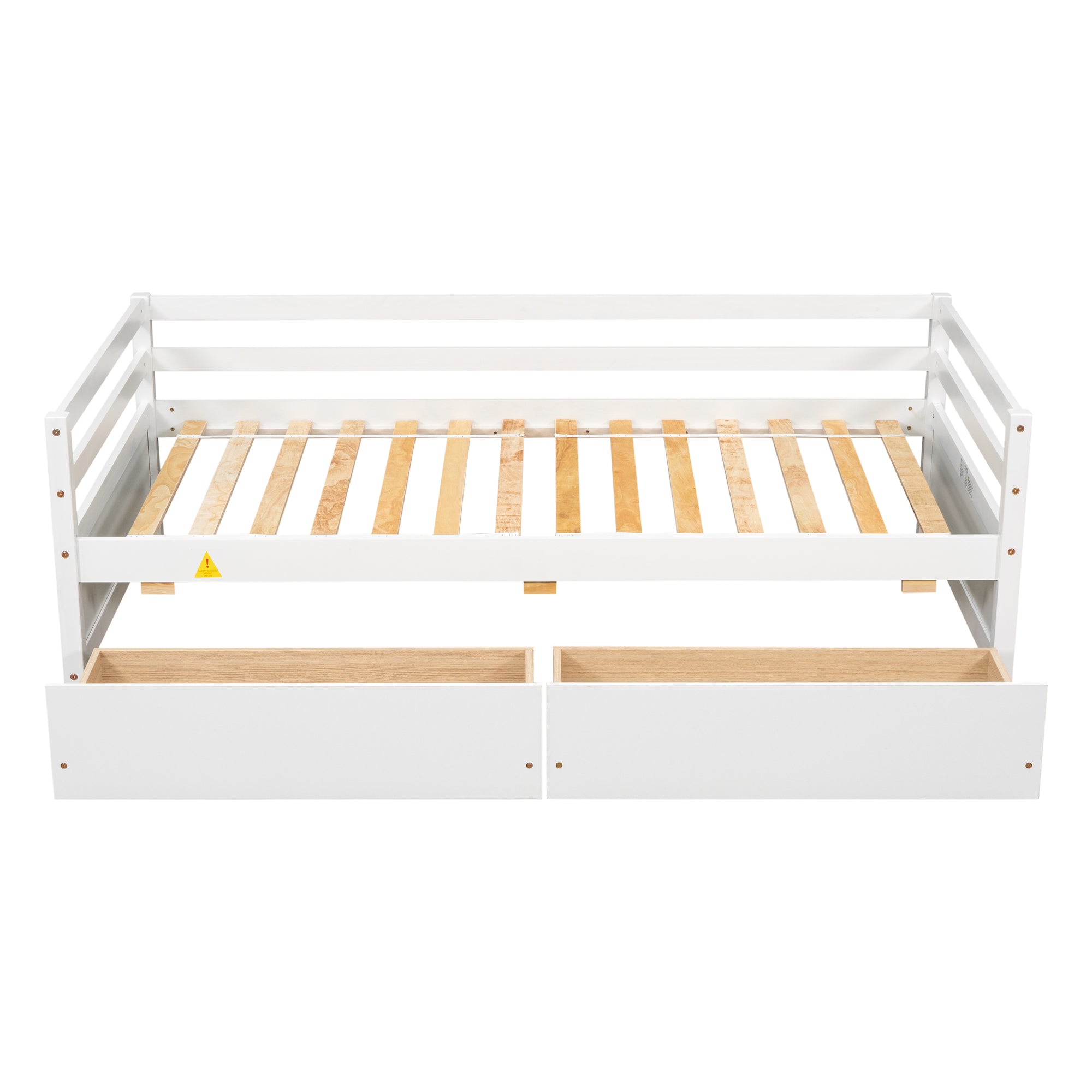 Twin Daybed with Two Storage Drawers In White