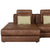 Casablanca Modular Sectional Sofa with Movable Ottoman in Brown Palomino