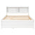 White Full Bed with Trundle and Bookcase Headboard