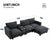 4-Seater Modular Chenille Sofa with Reading Lights & Storage in Dark Gray