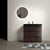 36 Walnut Bathroom Vanity with Sink Large Storage Freestanding Design One-Piece Black Basin In Walnut