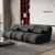 Modern Black Chenille Sofa Set with Cylindrical Pillows for Relaxing Modular Comfort In Black