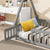 Gray Twin Tent-Shaped Toddler Floor Bed with Guardrails, Slats, and Door