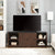 Modern Farmhouse TV Media Stand for TVs Up to 80 Inches with Open Shelves and Closed Cabinets In Espresso and Black