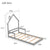 Gray Twin House-Shaped Toddler Floor Bed with Handrails and Slats