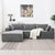 Cairo 4-Seat Modular Wrinkle-Resistant Chenille Sofa in Gray