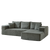 3-Seater Modular Corduroy Sofa In Green Flexible Configuration