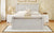 Ancient White Queen Size Farmhouse Bed Frame with Storage Drawers