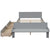 Gray Full Size Bed with Footboard Bench and Storage Drawers