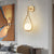 Set of 2 Modern Gold Wall Sconces with Opal Glass Globes