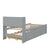 Twin Bed with Bookcase, Trundle, and Storage Drawers in Grey