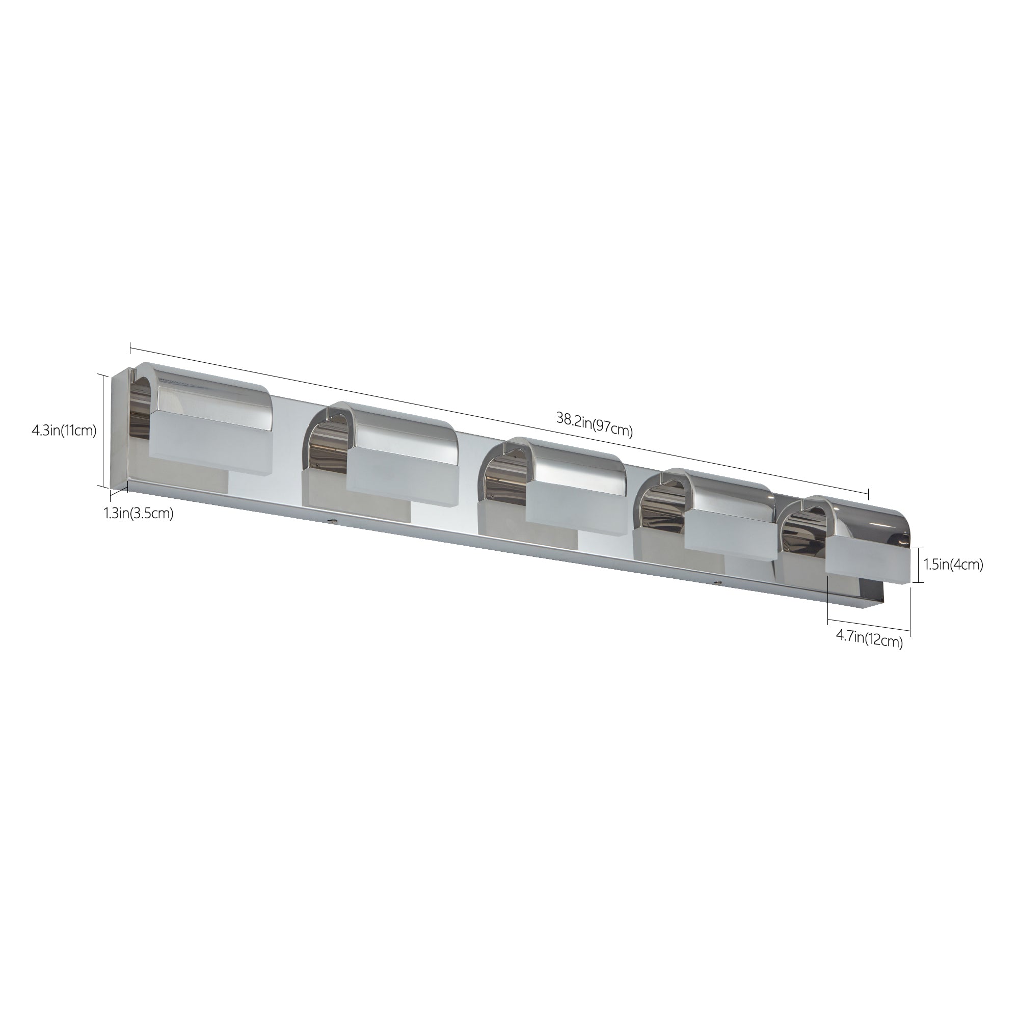 Aestin's 5-Light LED Chrome Modern Bathroom Vanity Lighting