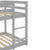 Gray Twin Over Twin Floor Bunk Bed With Low Height Design