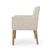 Beige Brown Fabric Armchair with Rubberwood Legs