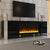 Modern TV Stand with 34.2 Non-heating Electric Fireplace High Gloss Entertainment Center for TVs Up to 78 In Black