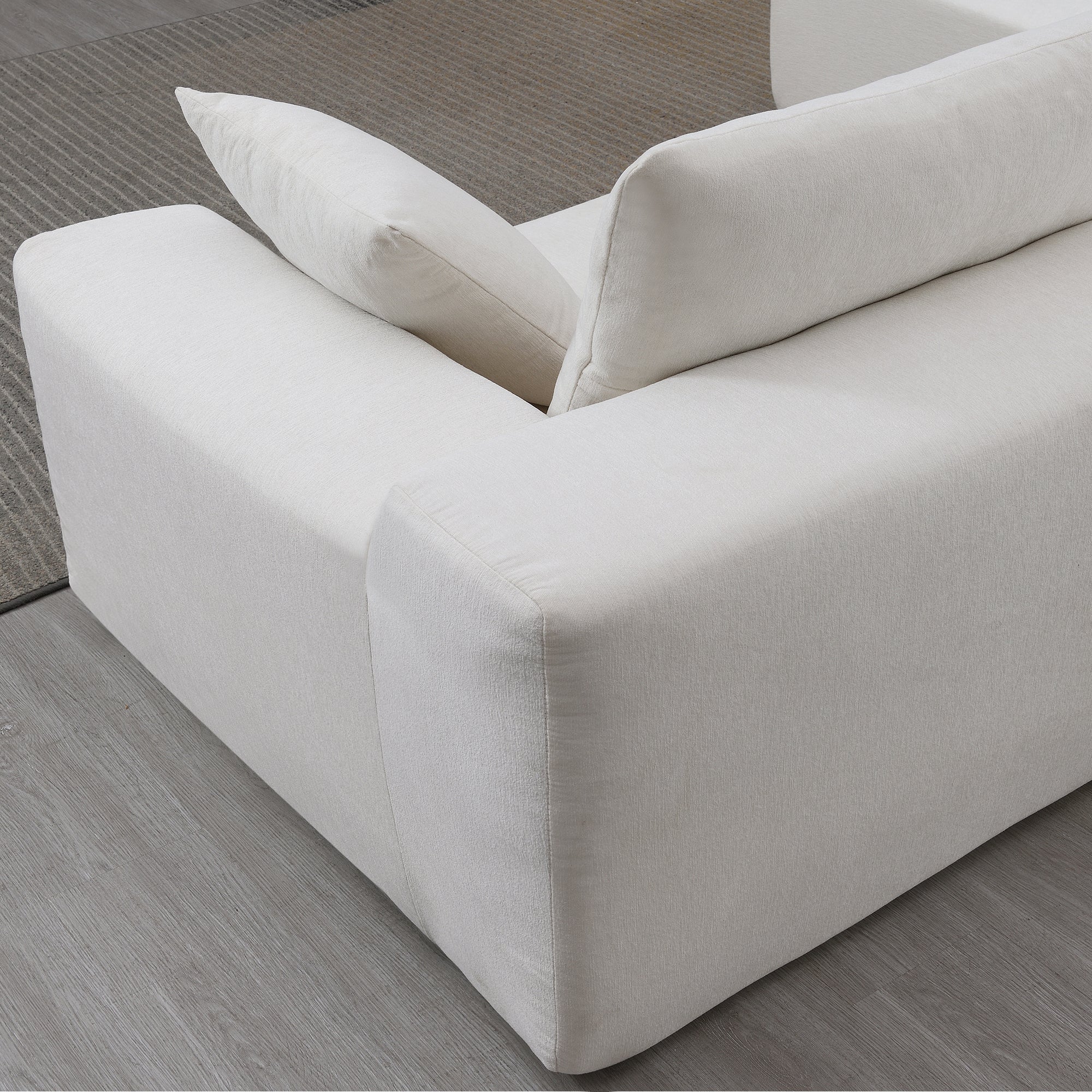 Addis 4-Seat Modular Convertible Sofa in Cream