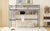 Gray Twin Loft Bed with Desk, Bookcase, and Safety Guardrail