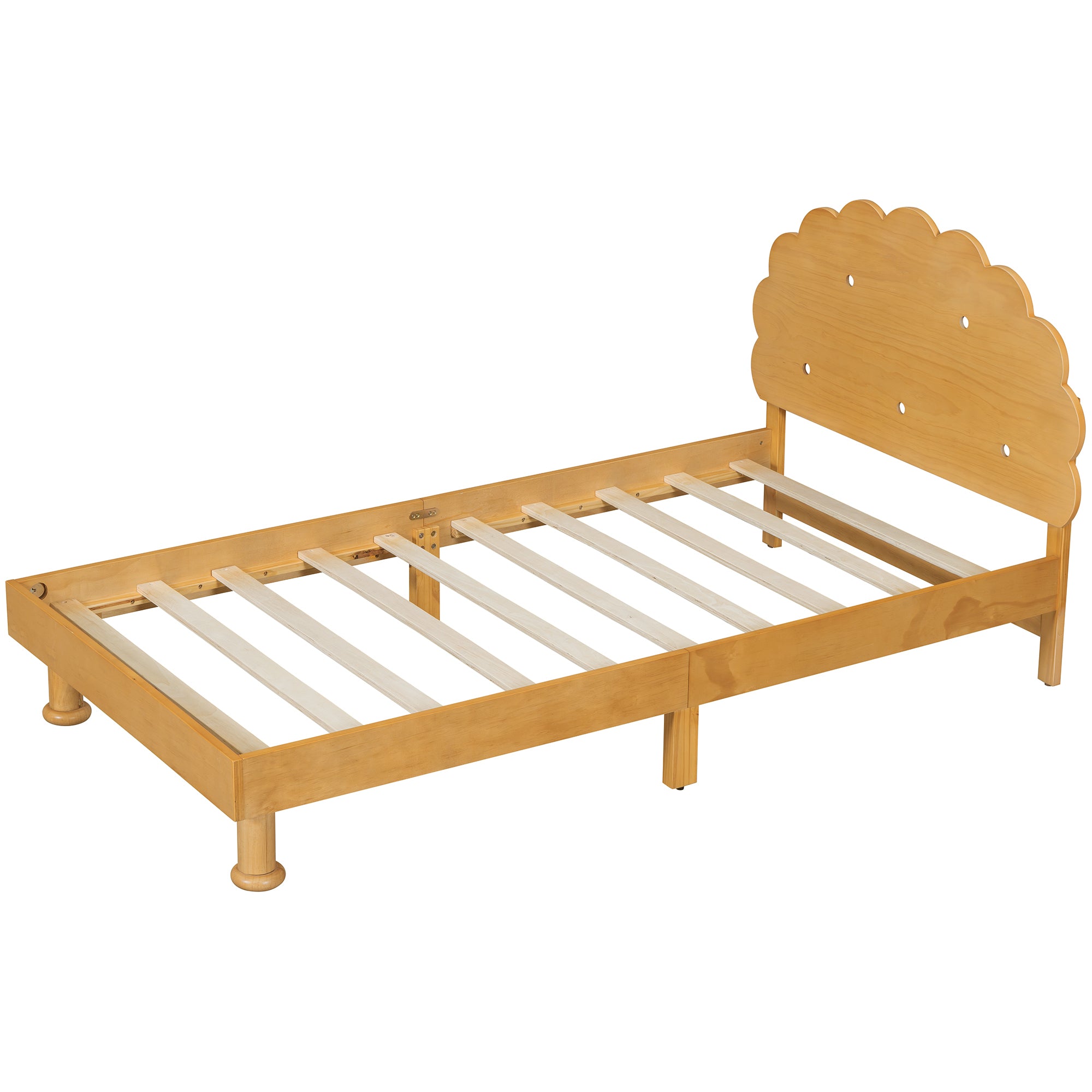 Kids Twin Cookie-Shaped Bed Frame in Walnut