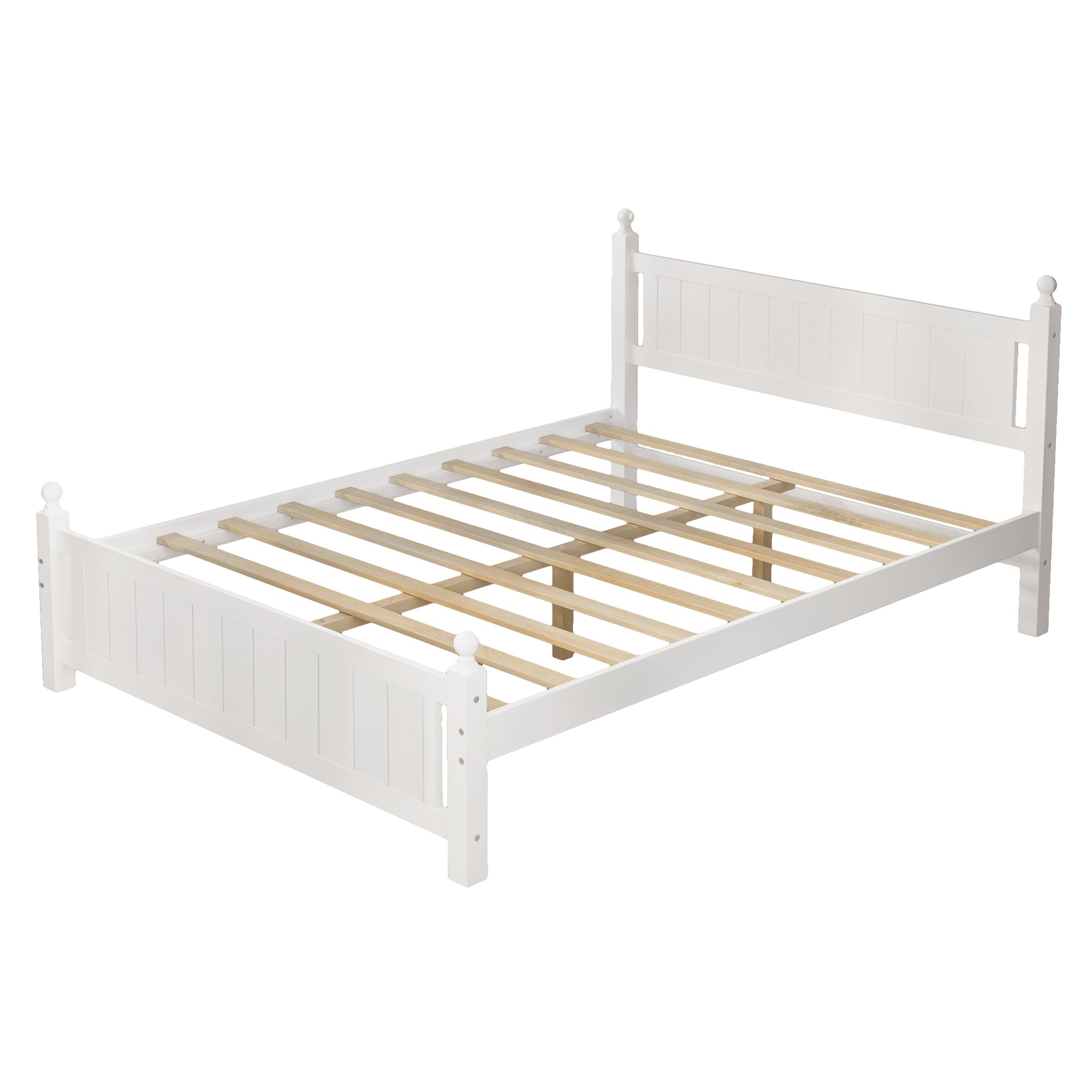 Mid-Century Modern Queen Size Wood Bed Frame