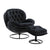 Black Upholstered Velvet Chair and Ottoman Set