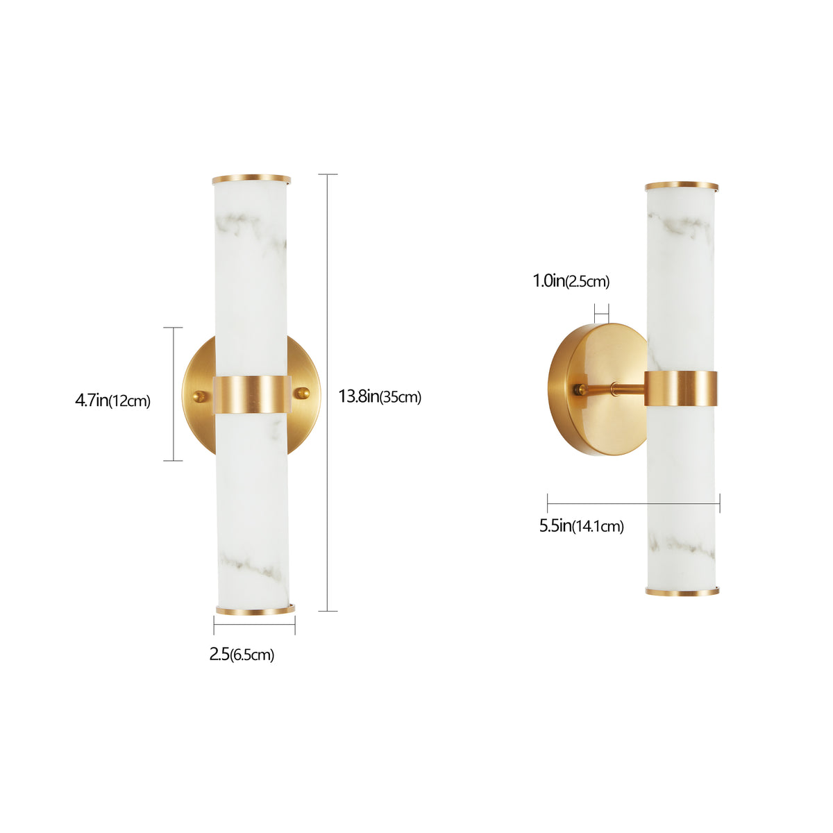 Golden and Elegant Resin Wall Sconce – Set of 2