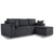 L-Shape Gray Corduroy Full-Foam Modular Sofa