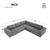 Kyoto Modular Sectional Sofa with Terrycloth Fabric in Gray