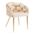 Luxury Beige Velvet Accent Chair with Gold Legs