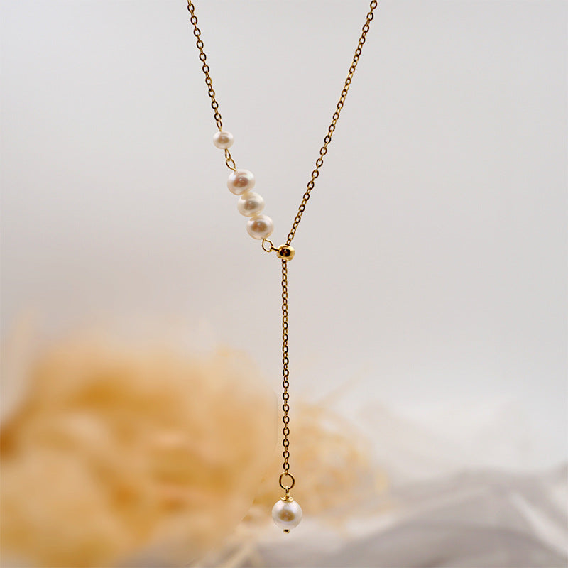 Water Pearl Necklace Layered Pearl Necklace