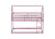 Twin Over Twin Pink House-Shaped Floor Bunk Bed with Ladder and Guardrails