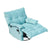 Cyan Velvet Convertible Recliner Sofa Chair With Phone Holder