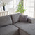 Modern Corduroy Upholstered Sectional Sofa Couch Set With Modular Design And Five Pillows For Customizable Comfort In Grey