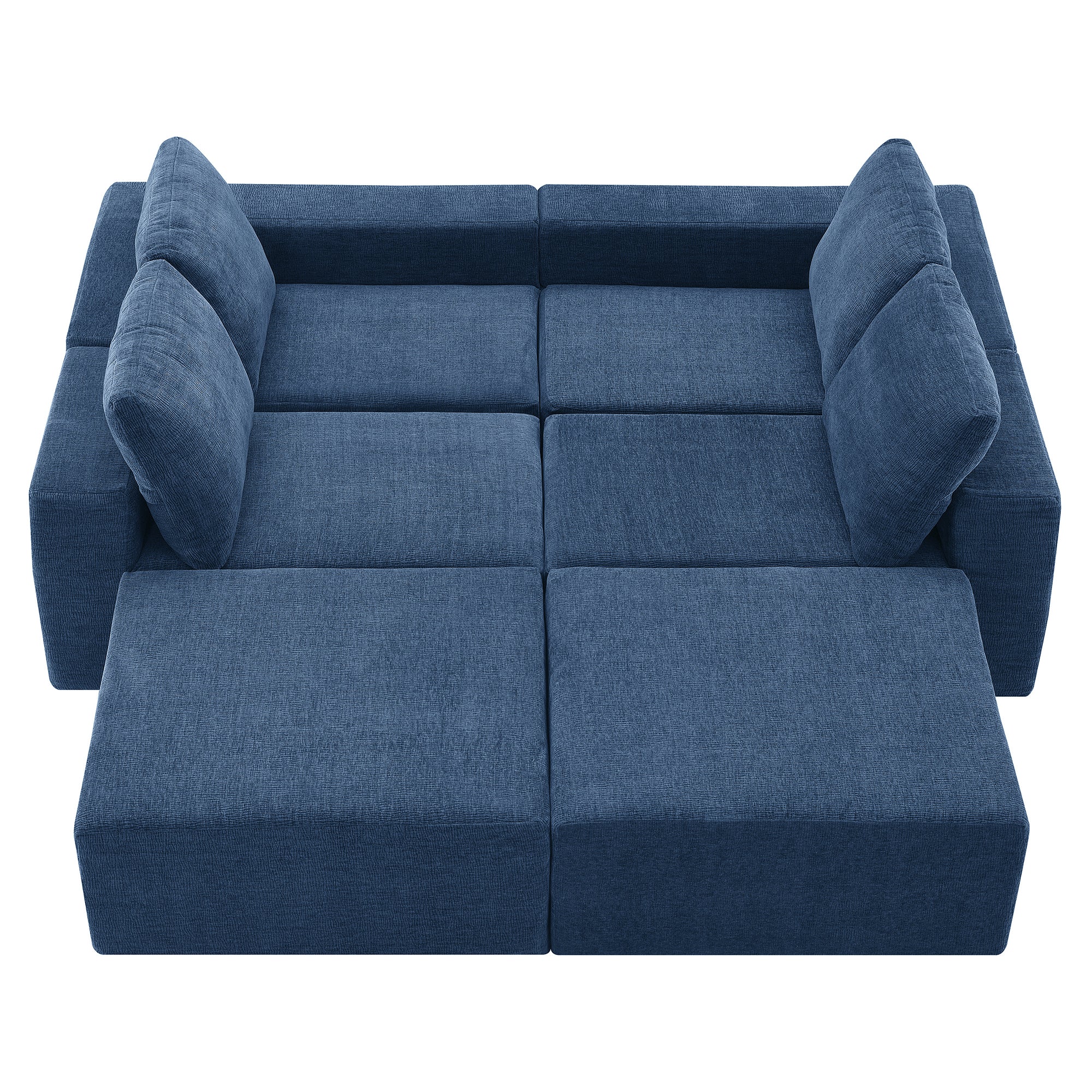 Tangier 6-Seat Modular U-Shaped Sofa in Navy