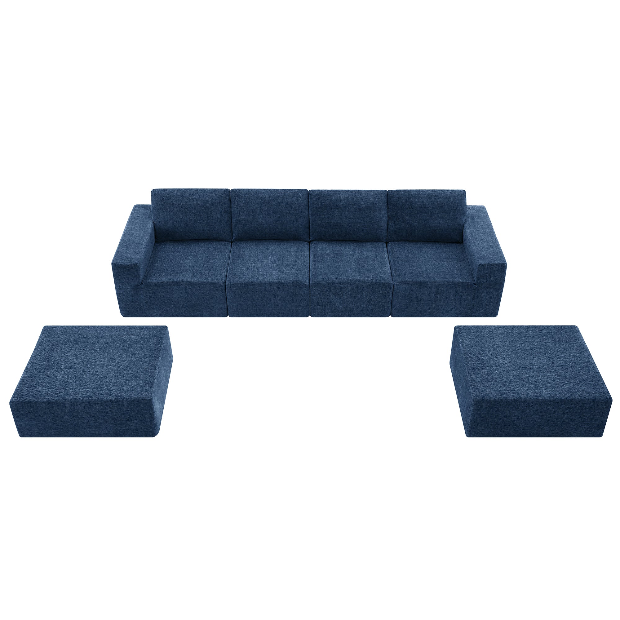 Tangier 6-Seat Modular U-Shaped Sofa in Navy