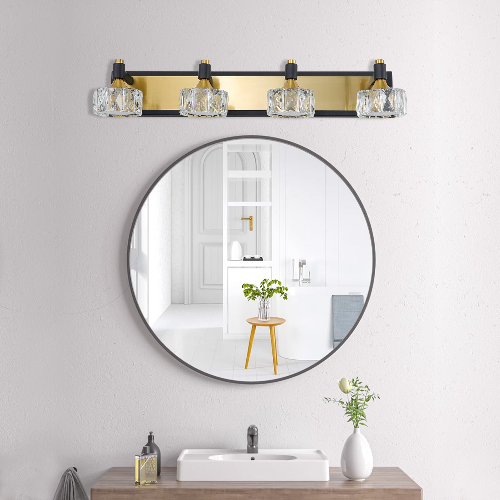 Aestin's LED 4-Light Modern Crystal Bathroom Vanity Light