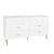 Seven Drawers Large Chest of Drawer Cabinet With Golden Handle And Legs In White Color