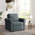 Dark Blue Linen 3-in-1 Convertible Sleeper Chair