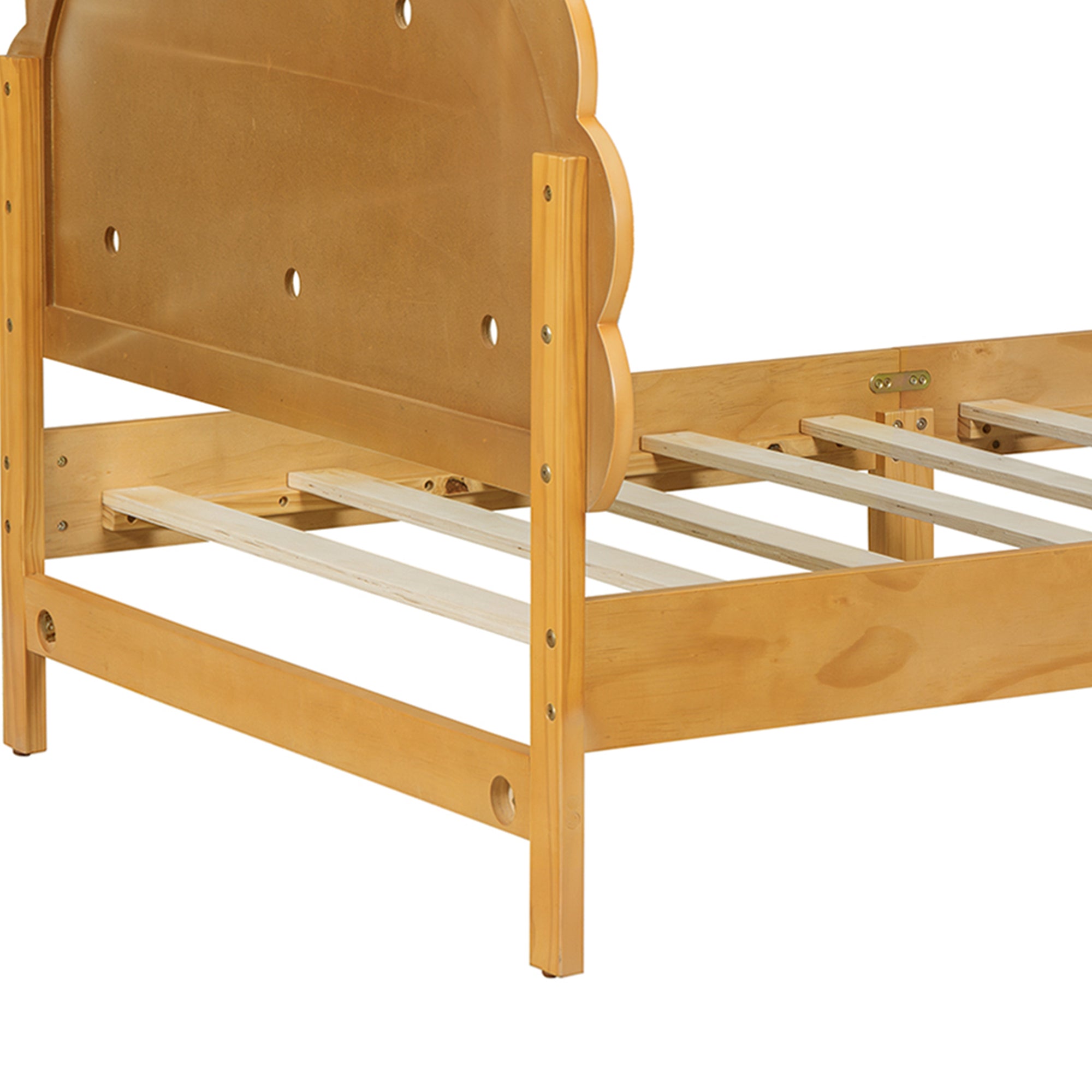 Kids Twin Cookie-Shaped Bed Frame in Walnut