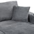 86.5" Dark Gray Corduroy Double Chaise Lounge Sofa