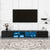 Modern APP Controlled LED TV Stand for TVs Up to 105 Inches Faux Marble Tabletop Media Console with Drawers and Cabinets In Black