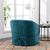 Green Linen Blend Swivel Accent Armchair