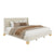 Cream King Modern Velvet Upholstered Platform Bed Frame