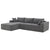 Cairo 4-Seat Modular Wrinkle-Resistant Chenille Sofa in Gray