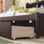 Espresso Tone Twin Bed with Side Bookcase and Storage Drawers