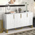 Modern Sideboard with Four Doors Metal Handles Adjustable Shelves Kitchen Cabinet In White