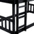 Black Twin Size Triple Rubber Wood Bunk Bed with Ladders and Detachable Design