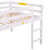 White Full Low Loft Bed with Ladder and Guardrails